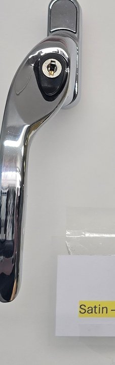 Polished chrome cranked window handle