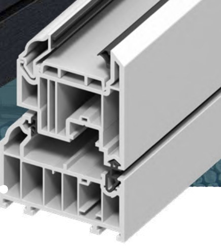 Cross-section of the Eurologik 70mm six-chamber profile